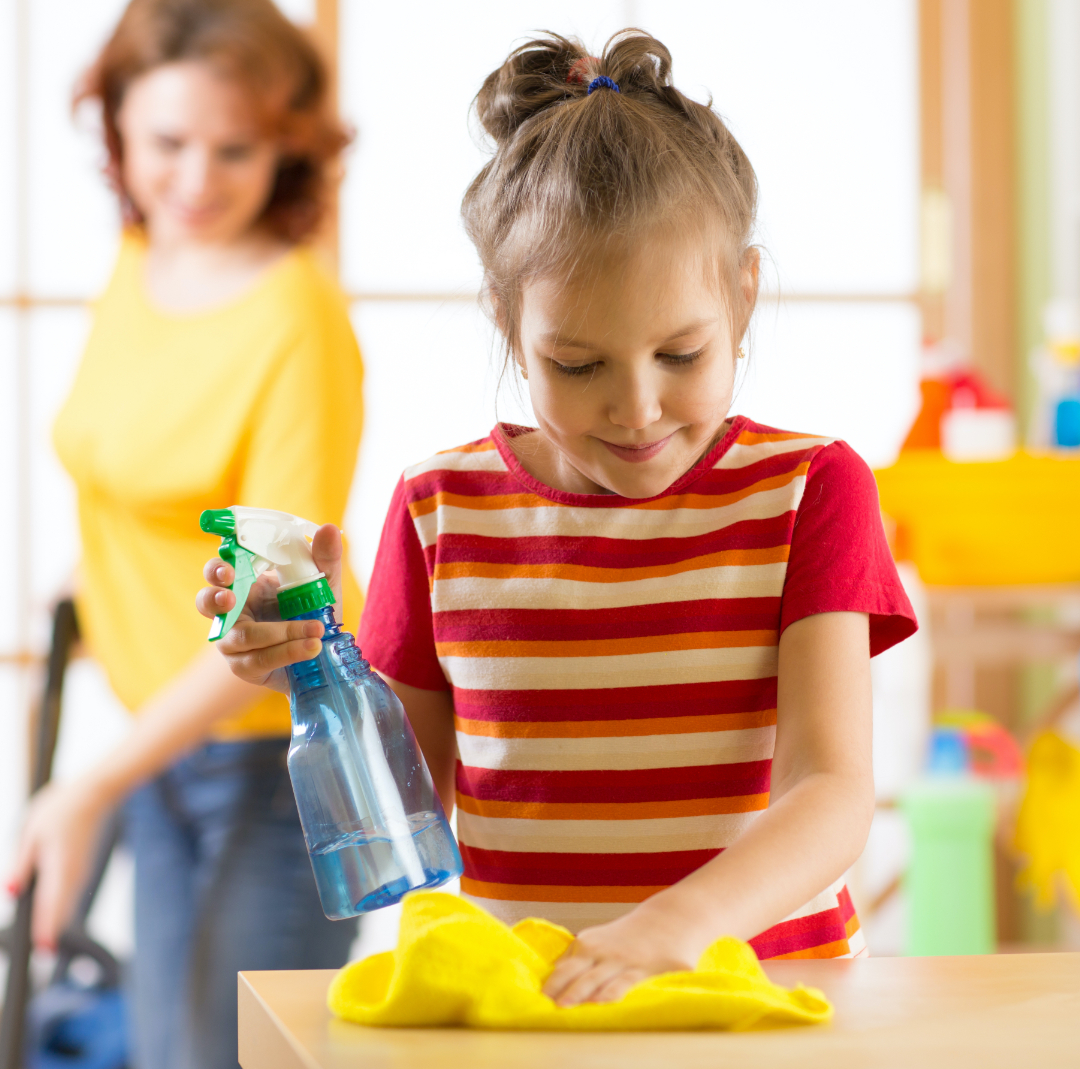 Girl cleaning