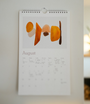 Calendar on wall