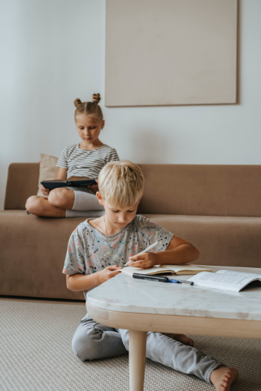 Kids doing homework