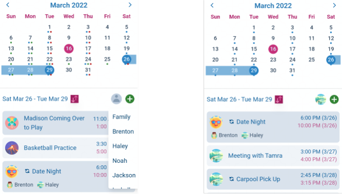 Calendar Sort by Family Member