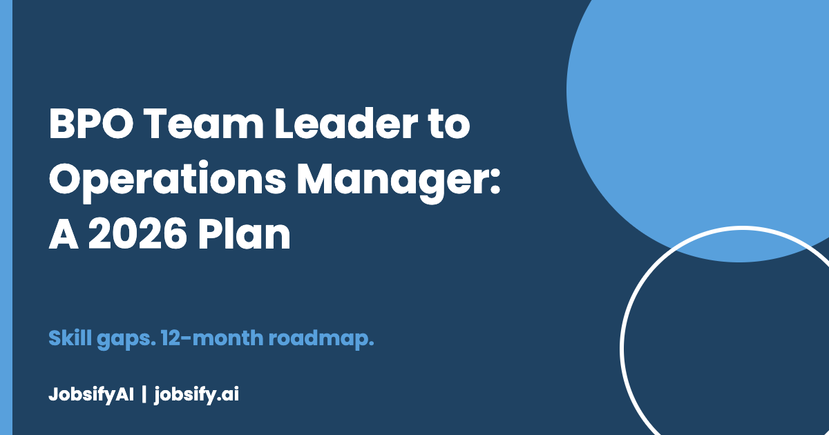 BPO Team Leader to Operations Manager: A 2026 Plan