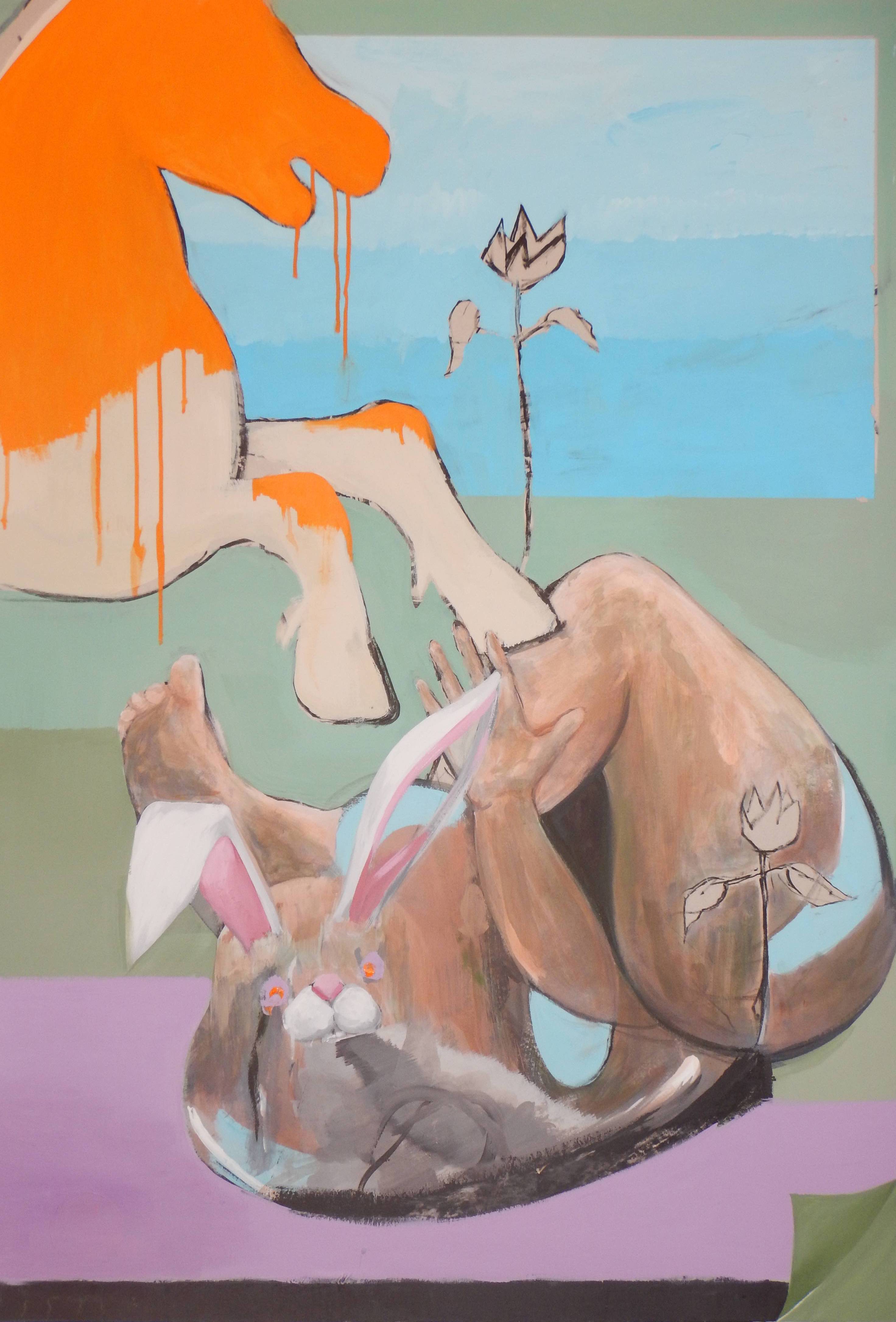 Luis Aduna, Snap, 130 x 90 cm, acrílico sobre cartón, 2019. Cortesía del artista