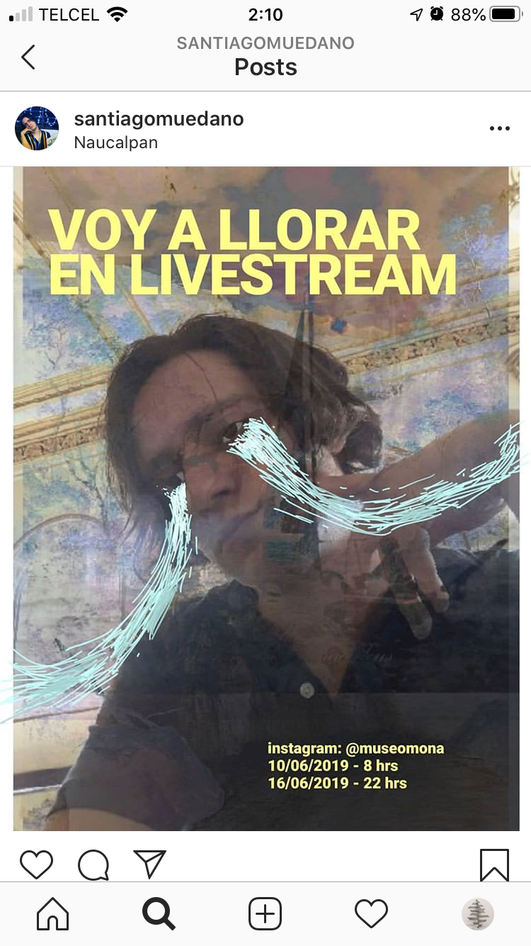 Captura de pantalla del cartel del performance de Santiago Muedano