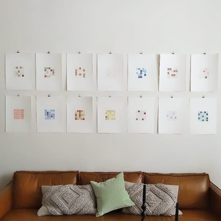 Andrés Gómez Servín, Mosaicos de la Colonia Roma, vista de instalación, Cortesía del artista
