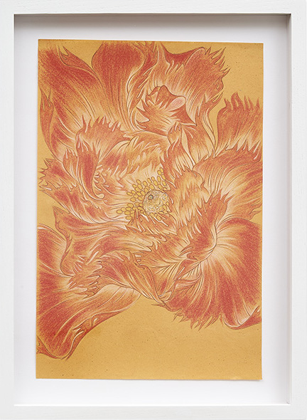 Javier Barrios, Peonia de fuego (De la serie Buddhist Visions of Hell), 2021. Cortesía del artista y Pequod Co.