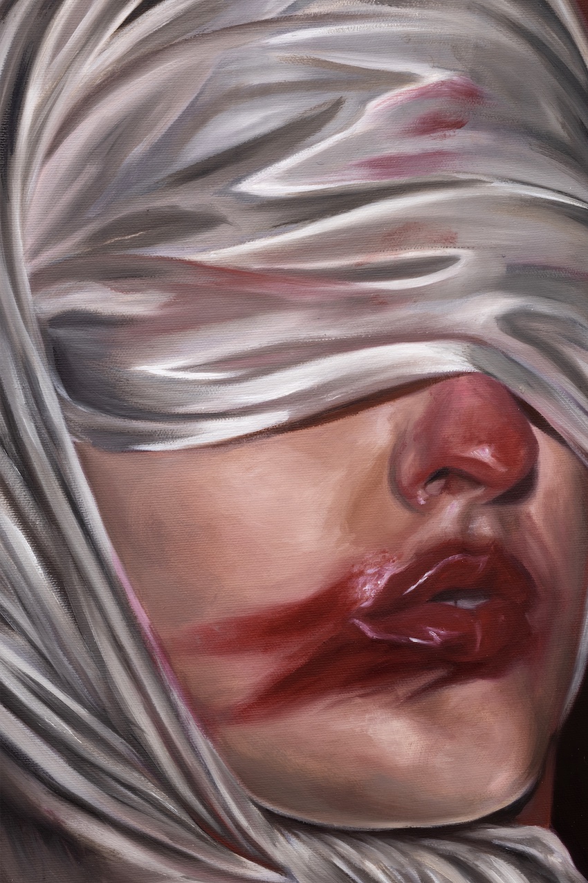 Brittany Shepherd, Satin (Smudge), detalle, 2024, Oil on canvas. Courtesy of Deli Gallery 