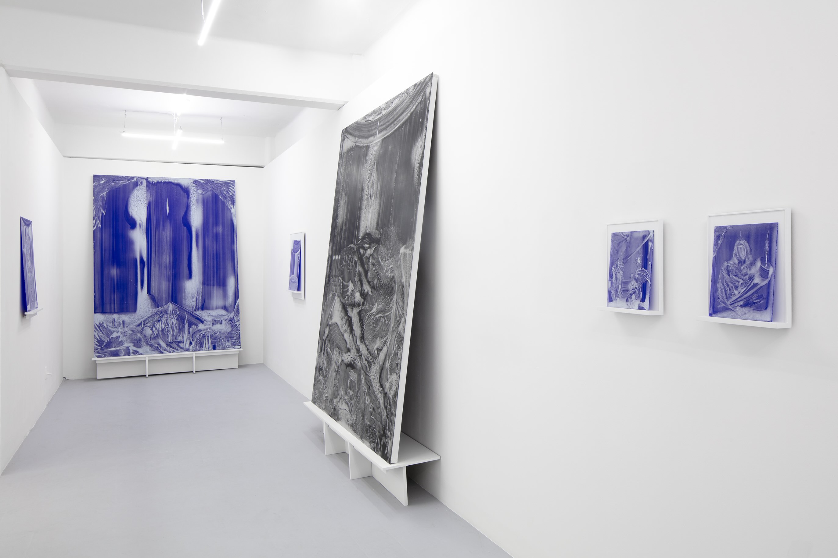 Vista de la exposición “Señora Lapislázuli” por César Rangel. Courtesy of the artist and Galería Karen Huber. Photograph: Ramiro Chaves
