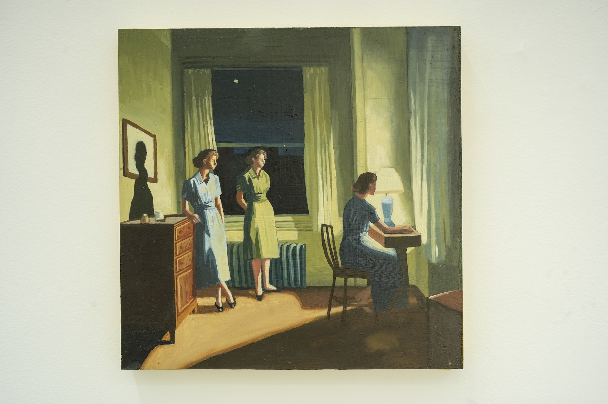 Manuel Sánchez, Ministerio, 2025, oil on panel, 40 x 40 cm. Courtesy of the artist and Galería Enrique Guerrero