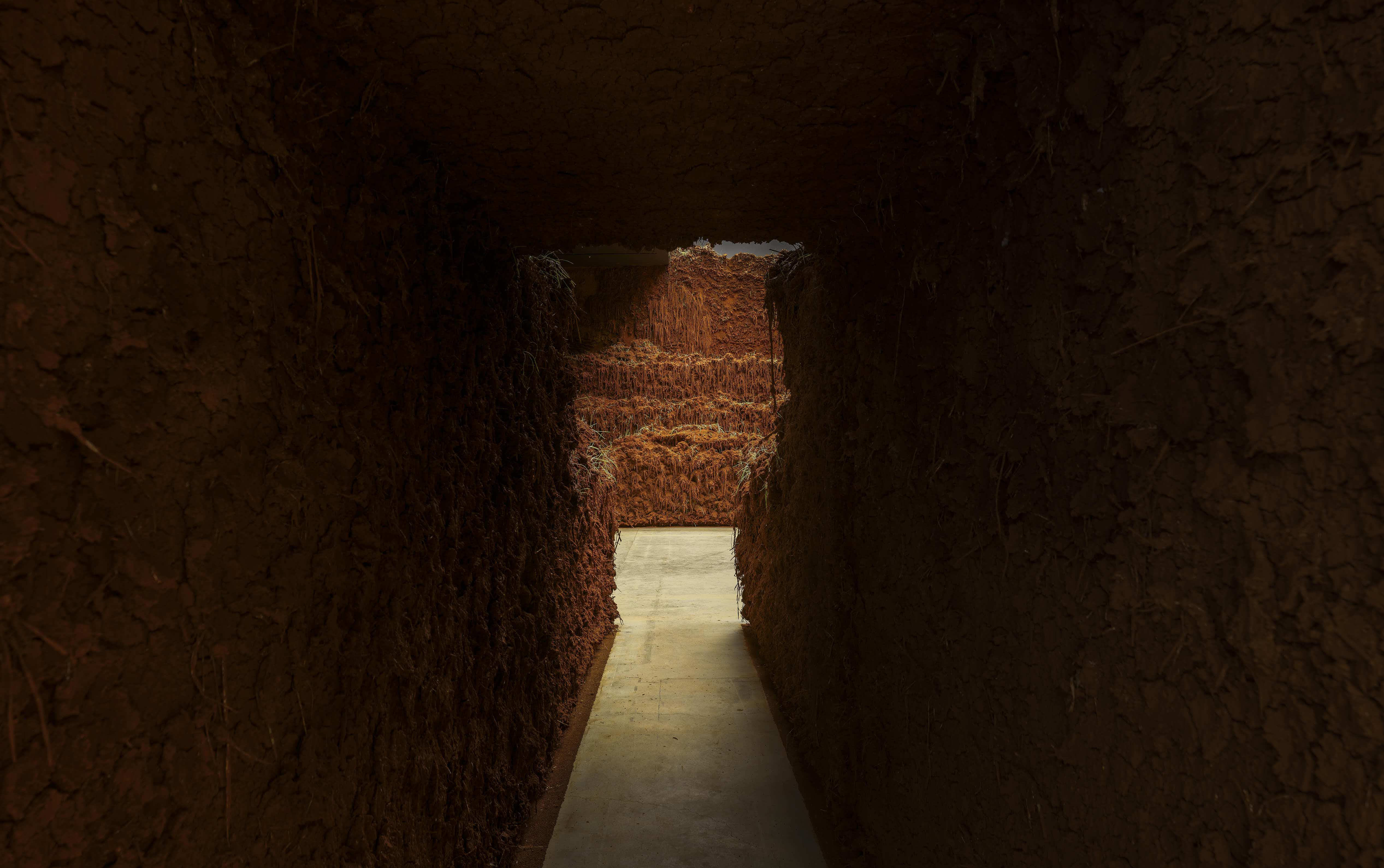 Delcy Morelos. El espacio vientre. Vista de exposición. Museo Universitario Arte Contemporáneo, MUAC/UNAM, 2025. Fotografía: Oliver Santana.