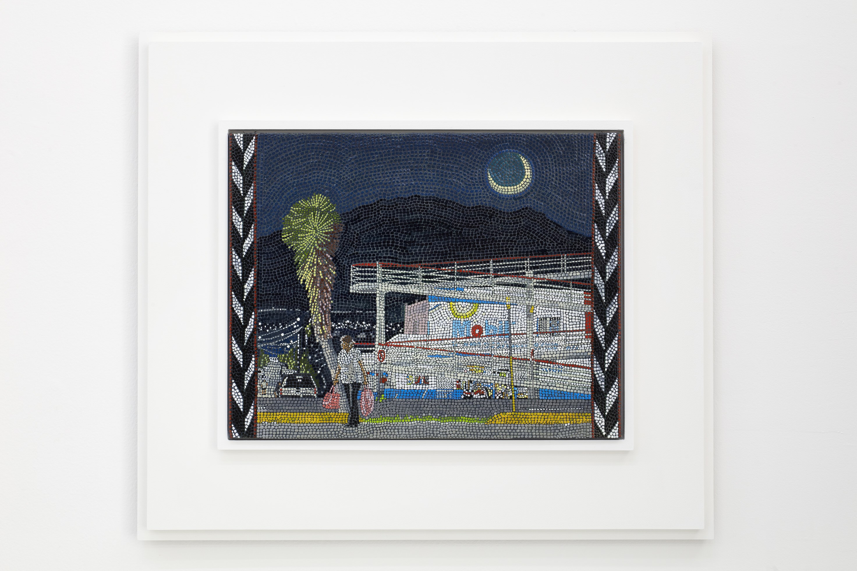 Christian Camacho, Varios lados (cruce), 2026, oil on canvas, 60 x 68 cm (framed). Courtesy Galería Karen Huber. Photograph by Ramiro Chaves