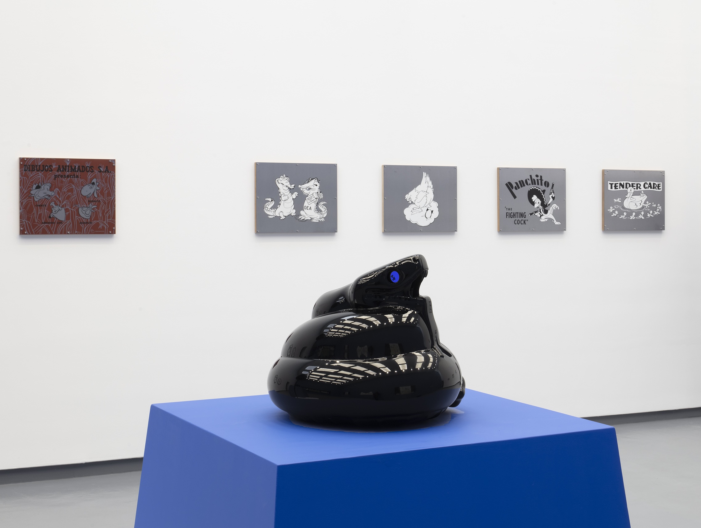 Josué Mejía, “Apenas te darás cuenta que estás viendo dibujos animados”, exhibition view. Courtesy Proyectos Monclova Gallery. Photogaph: Ramiro Chaves.