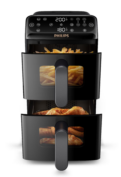 Friteuza cu aer cald verticala Philips Dual Stack Seria 4000, NA460/00