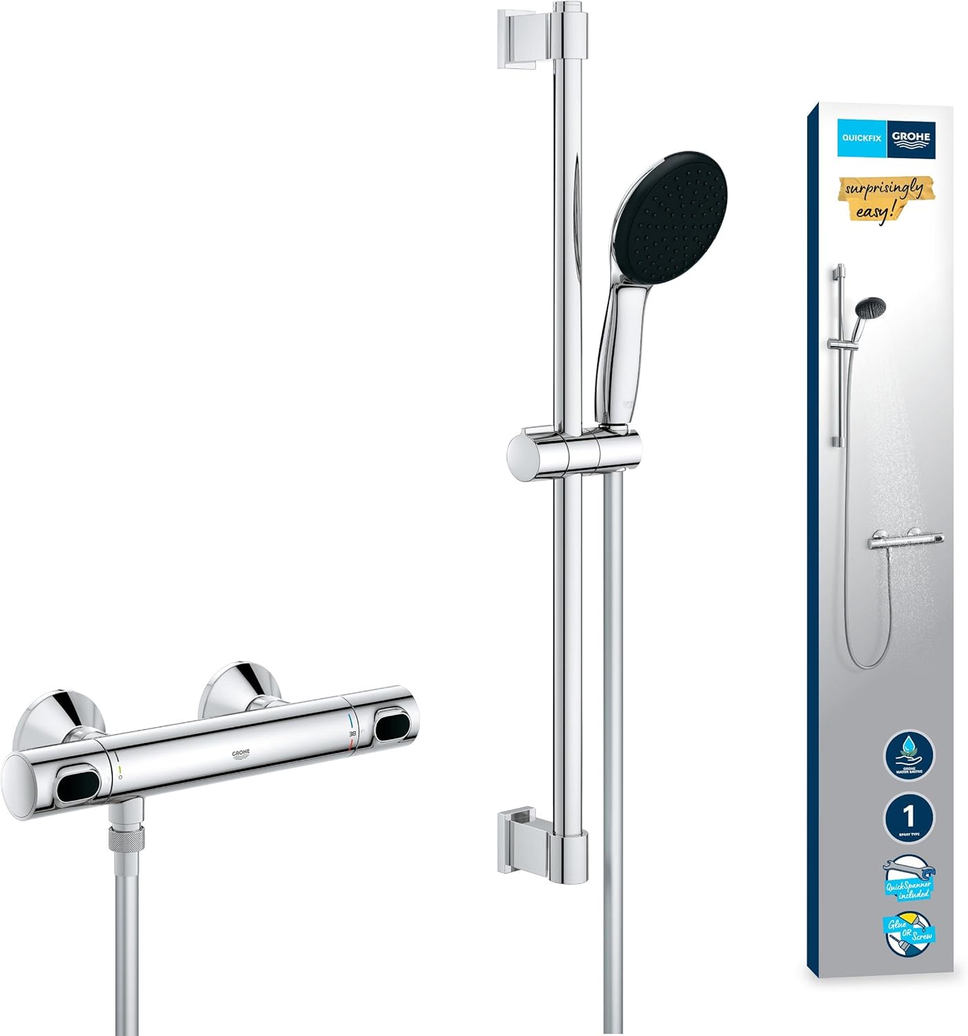 GROHE Precision Flow Exposed Thermostatic Shower Set 34807001