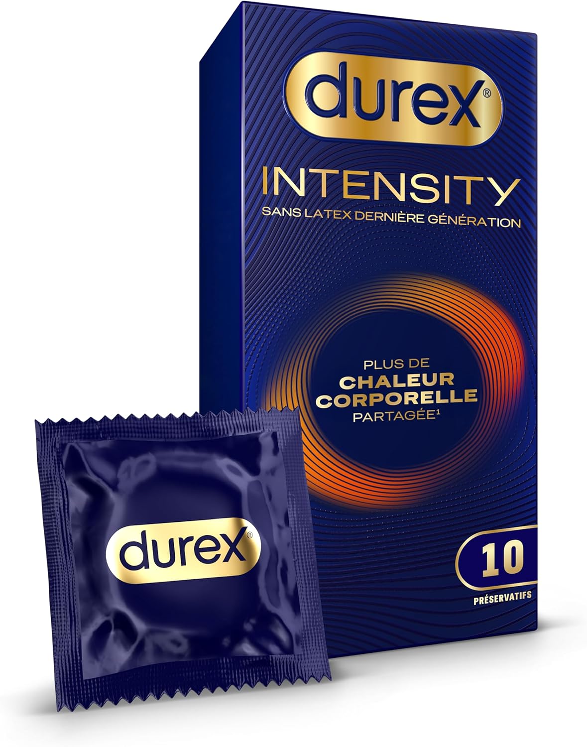 Durex Intensity – 10 Préservatifs Homme Sans Latex Dernière Génération Ultra Fins Ultra Lubrifiés