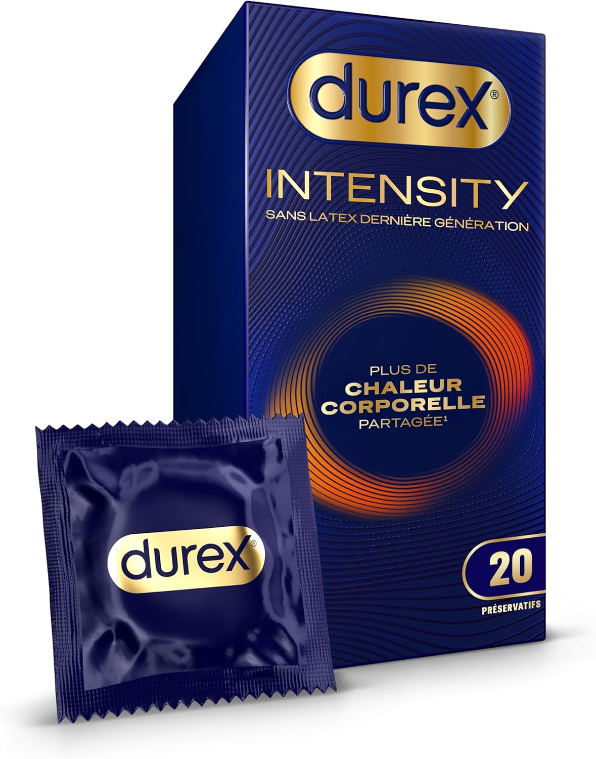 Durex Intensity – 20 Préservatifs Homme Sans Latex Dernière Génération Ultra Fins Ultra Lubrifiés