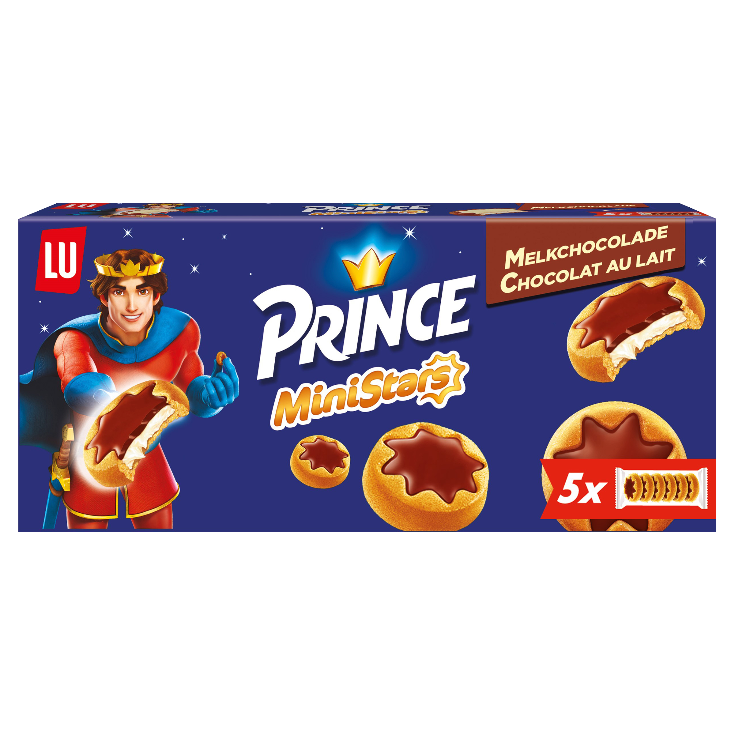 LU Prince MiniStars Melkchocolade 5 pakjes 16 x 187 g