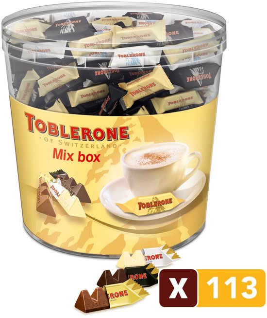 Toblerone Mixbox Horeca Chocolade - Chocolaatjes Puur Wit Melk Emmer 904g