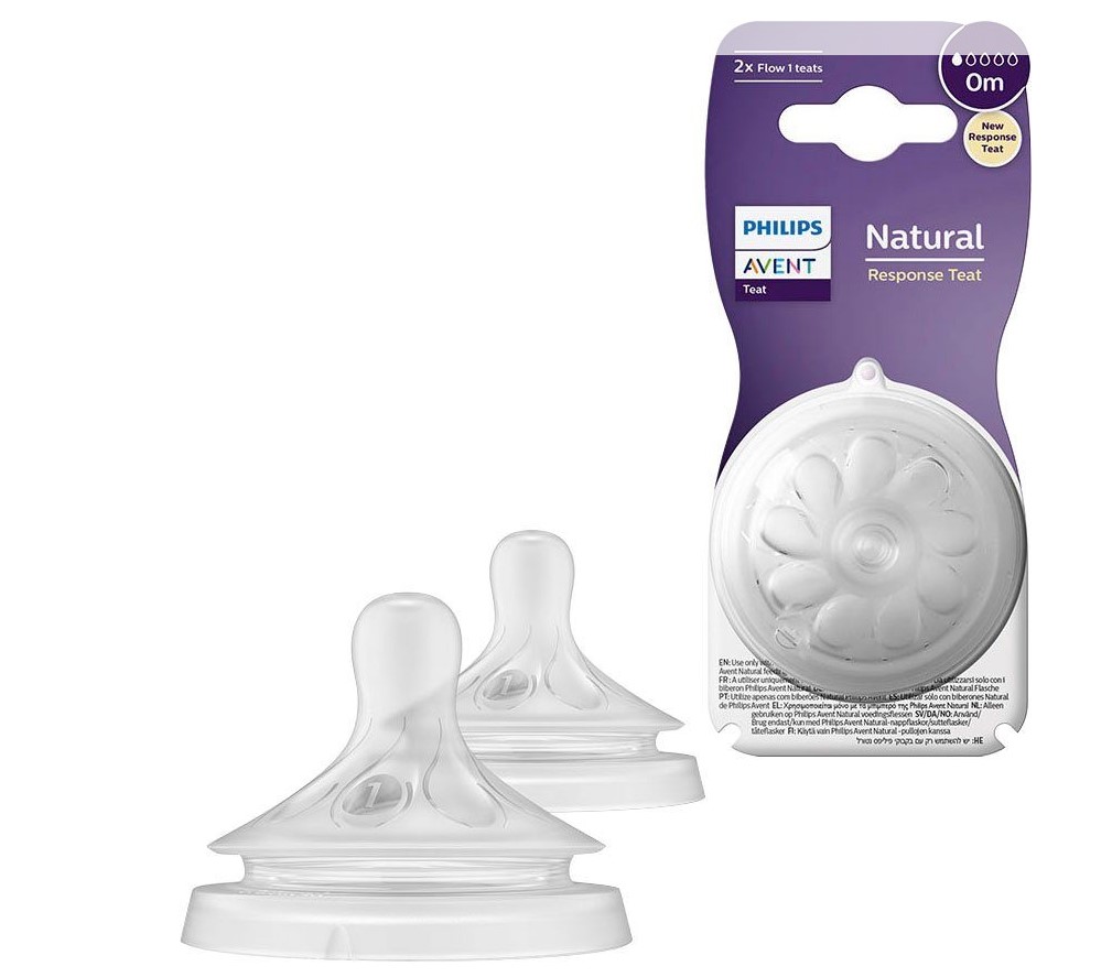 Philips Avent Natural Response Sauger 1, extra langsame Durchflussrate, 2er-Pack SCY961/02