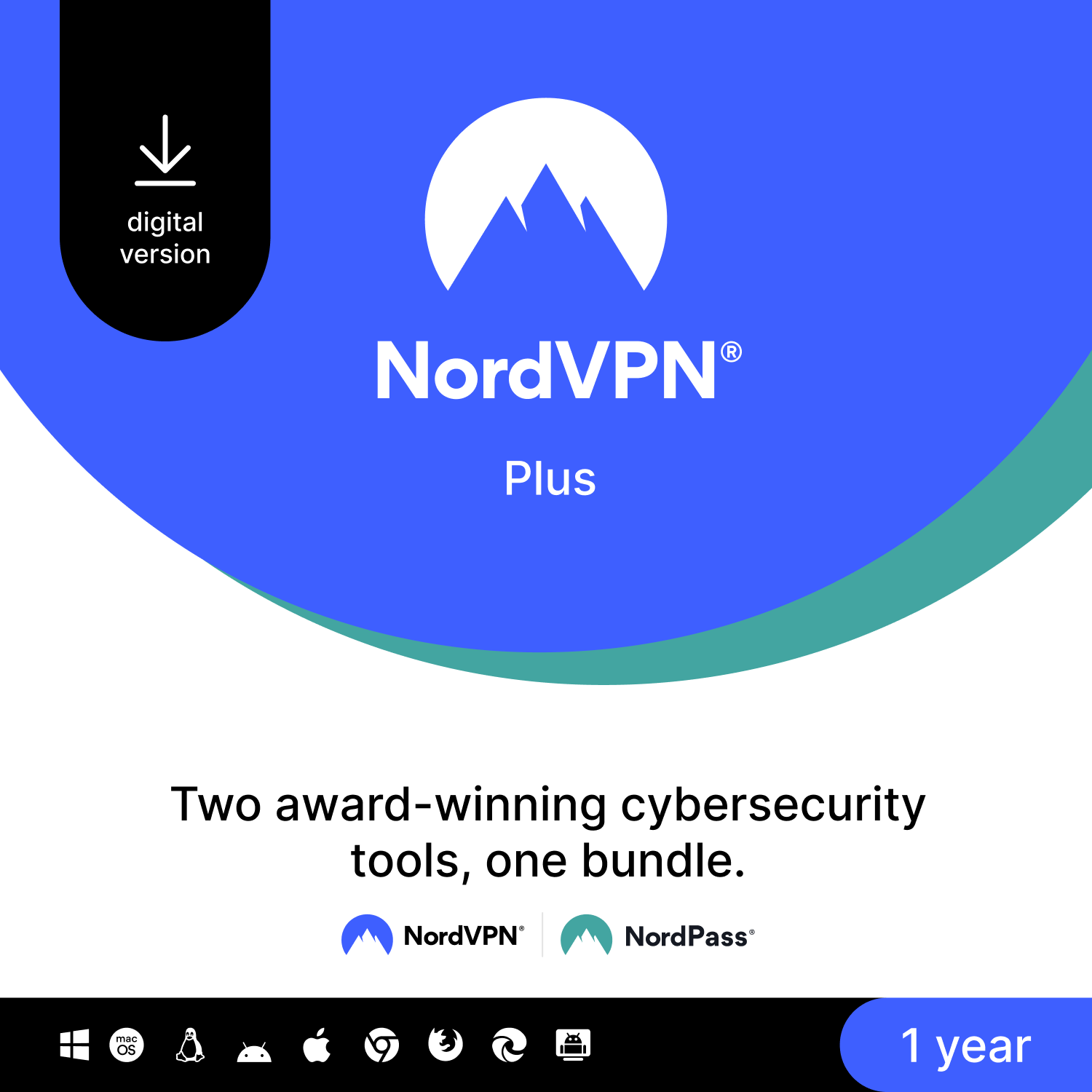 NordVPN Plus - VPN & Password Manager Software Bundle - 10 devices