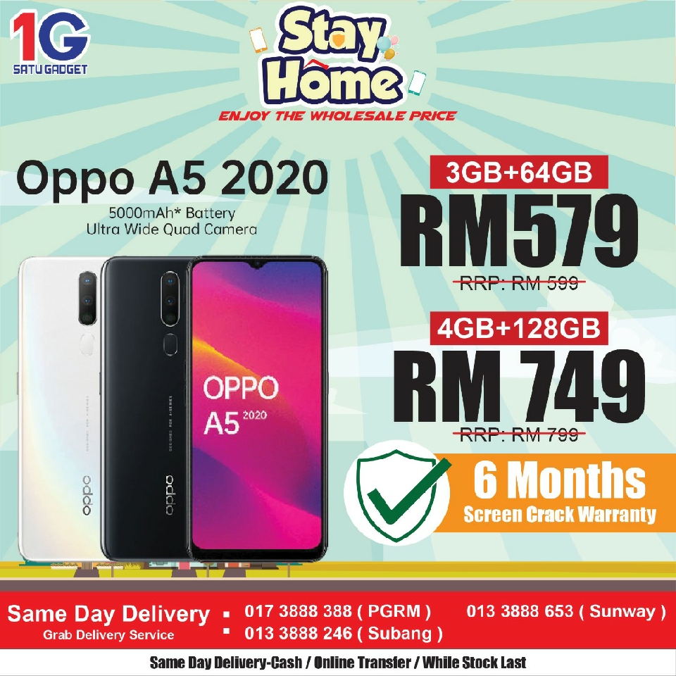 Oppo A5 (2020) [4GB+128GB] - Satu Gadget Menara PGRM 