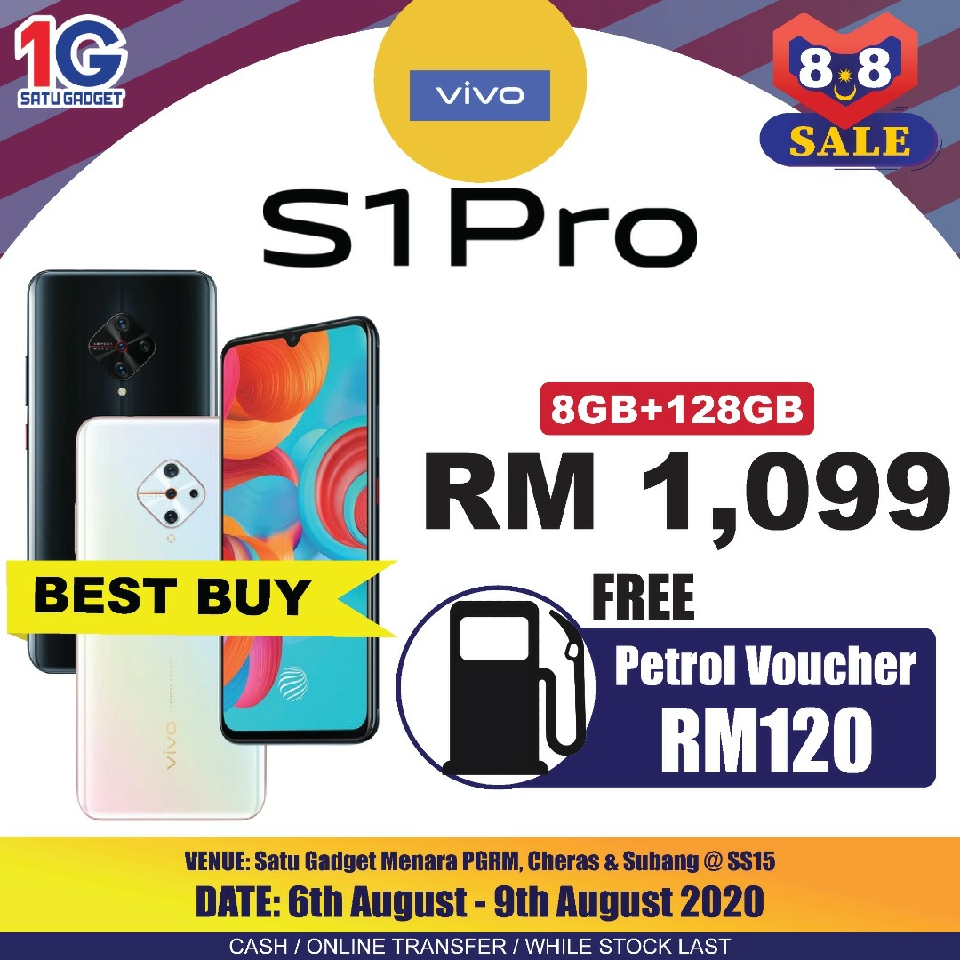 [8.8 Sale] Vivo S1 Pro [ 8GB+128GB] - Satu Gadget Menara 