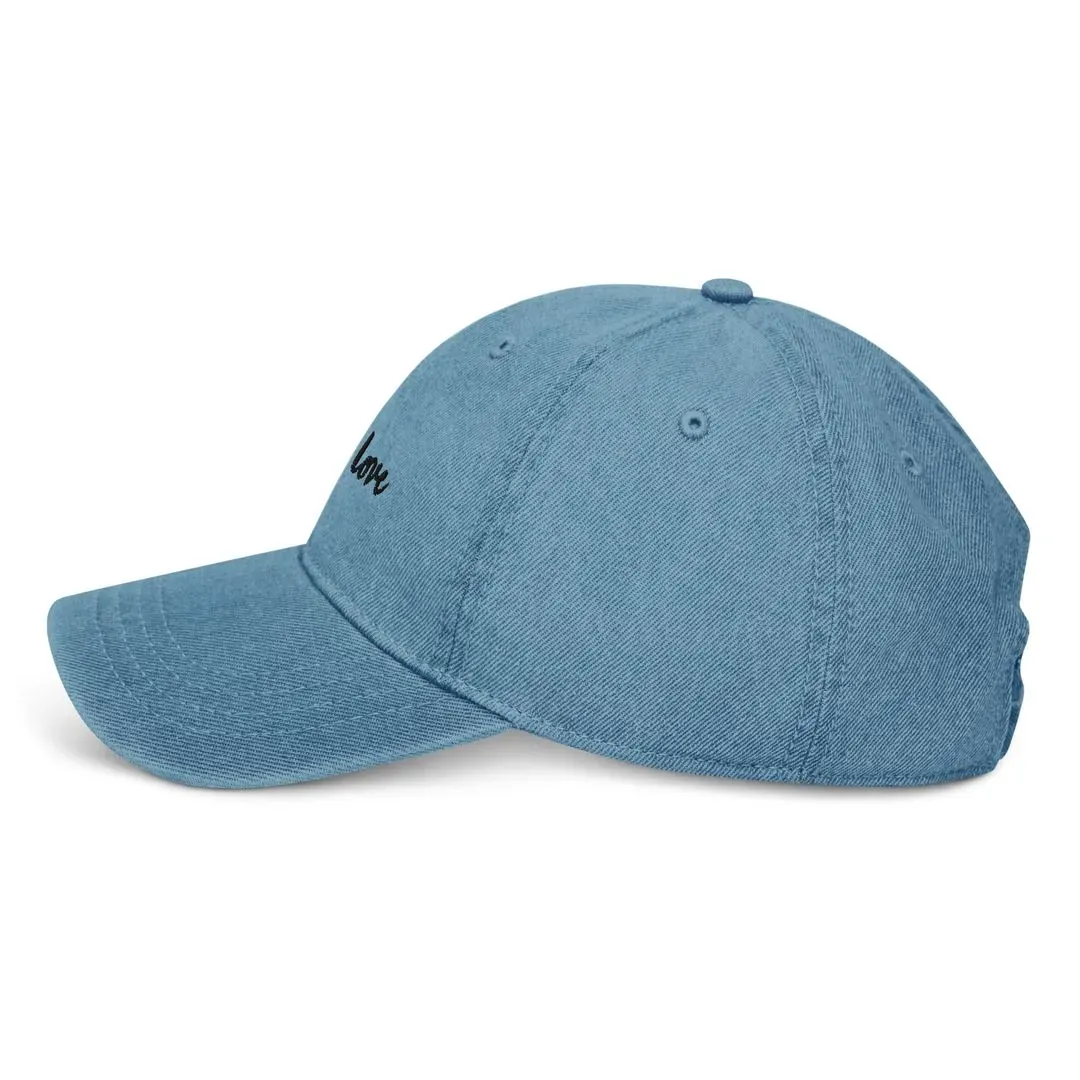 'First love' Denim Baseball Hat