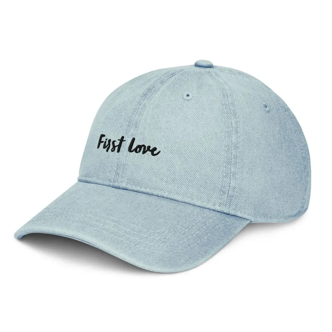 'First love' Denim Baseball Hat