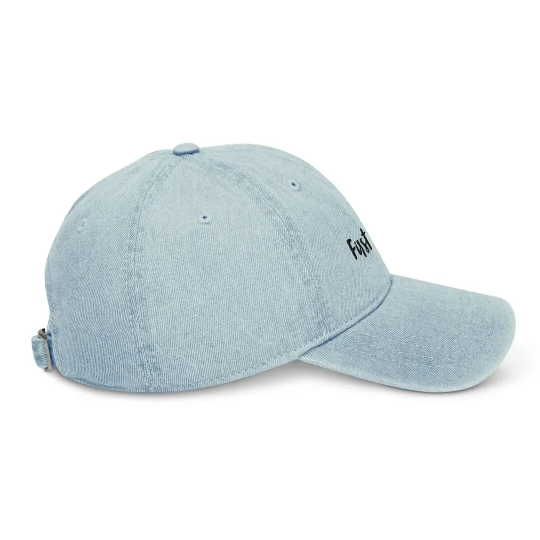'First love' Denim Baseball Hat