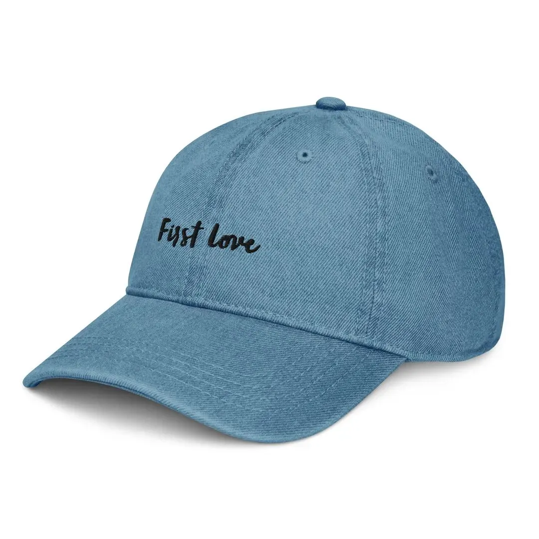 'First love' Denim Baseball Hat