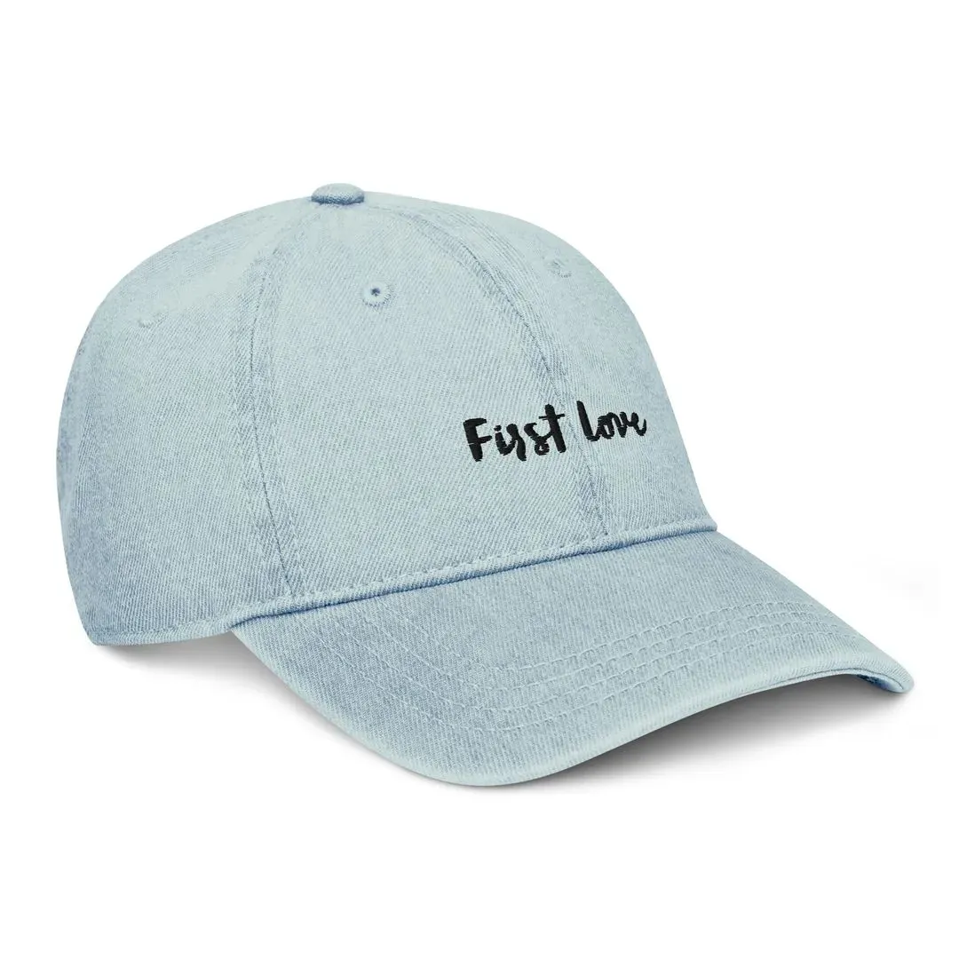 'First love' Denim Baseball Hat