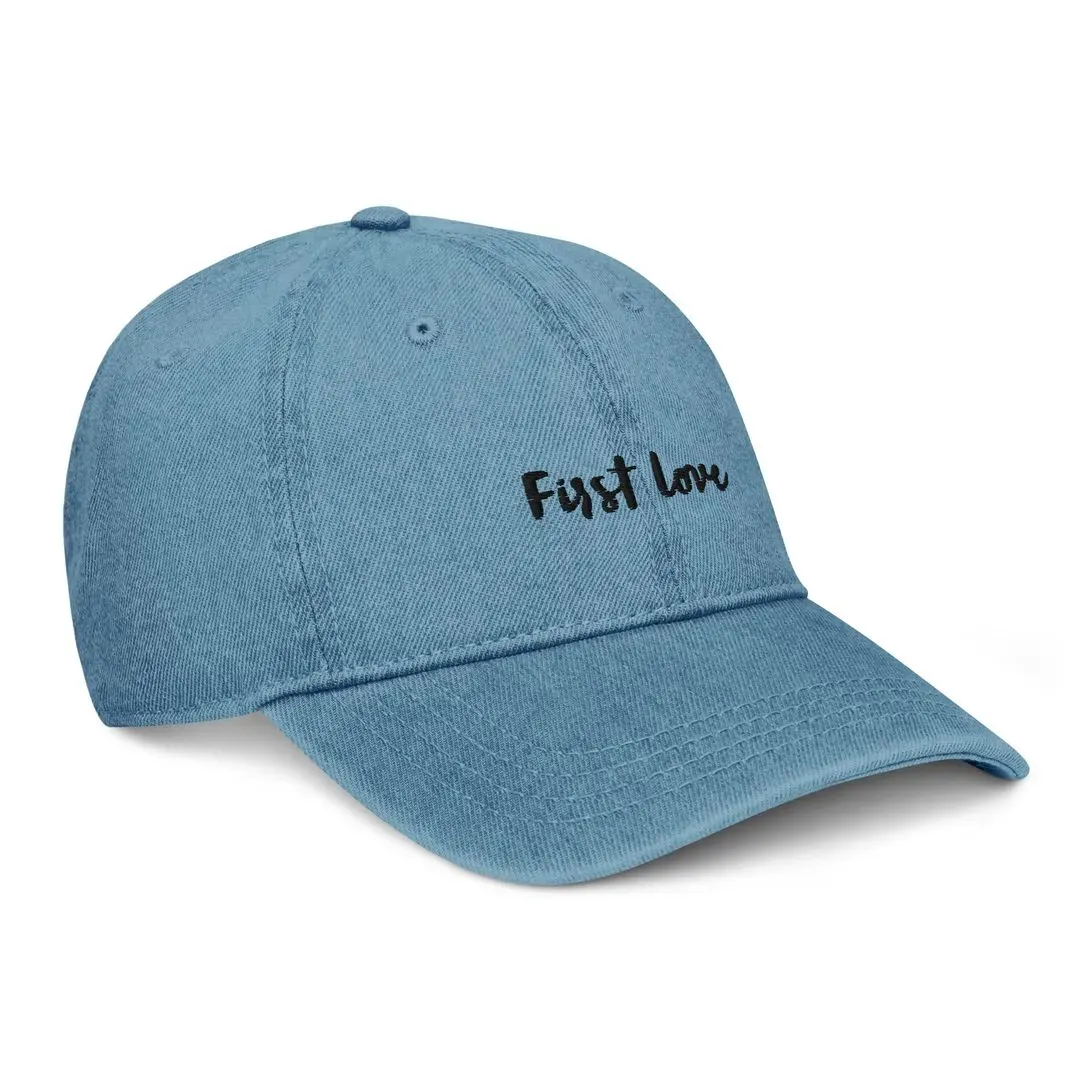 'First love' Denim Baseball Hat