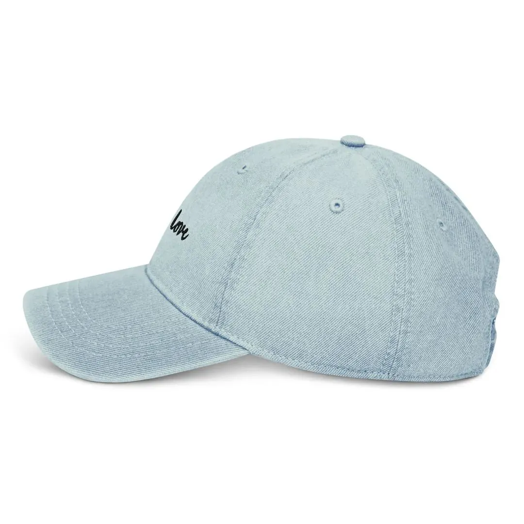 'First love' Denim Baseball Hat