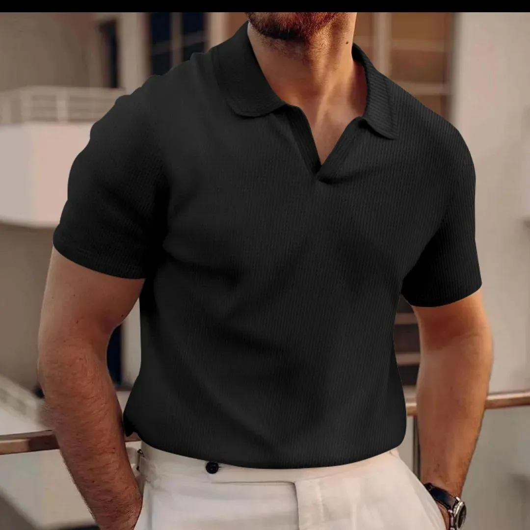 Men's Polo Neck V-Shaped Short Sleeve