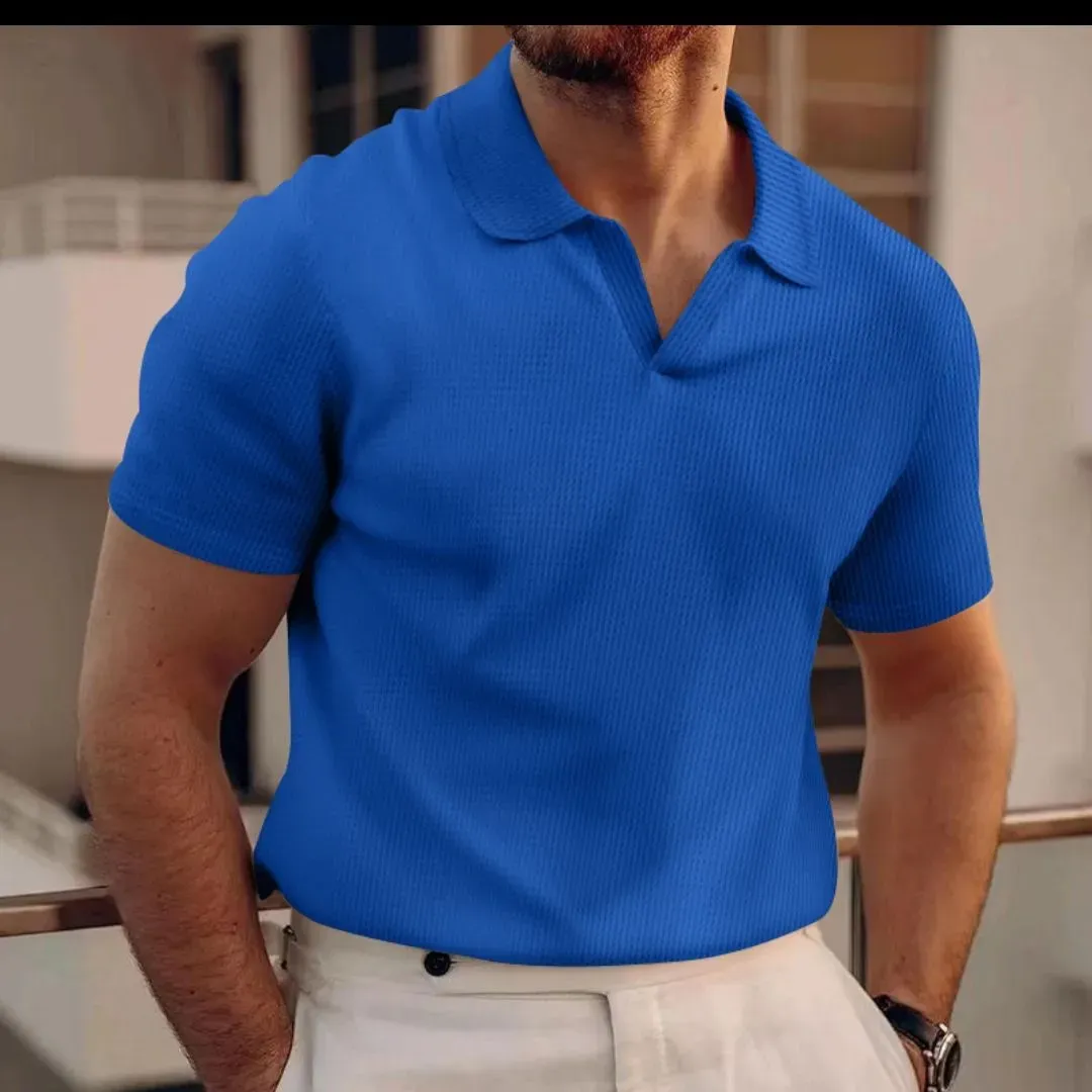 Men's Polo Neck V-Shaped Short Sleeve