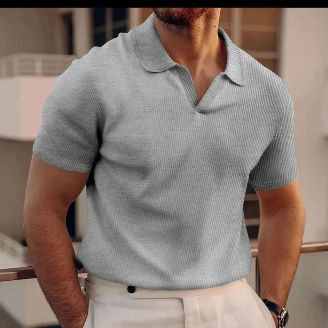 Men's Polo Neck V-Shaped Short Sleeve