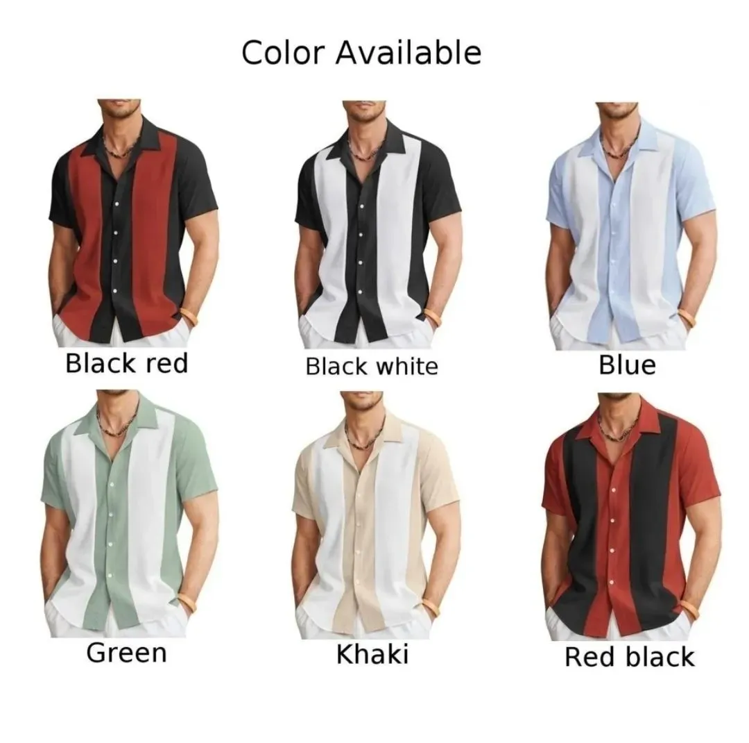 Cuban Vintage Bowling Shirt Hawaiian Short Sleeve Button Down Shirt