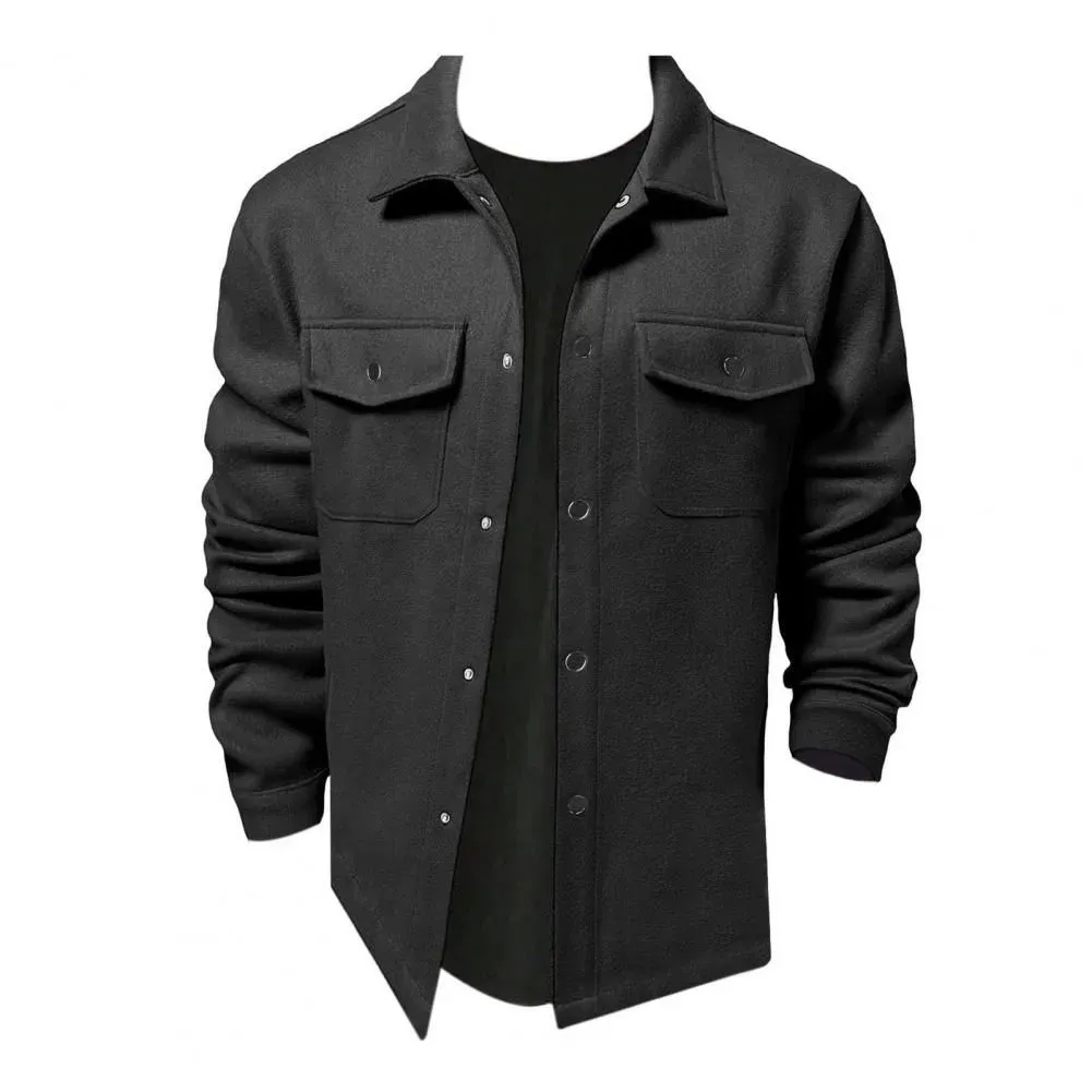 Men Button-Down Shirt Jacket