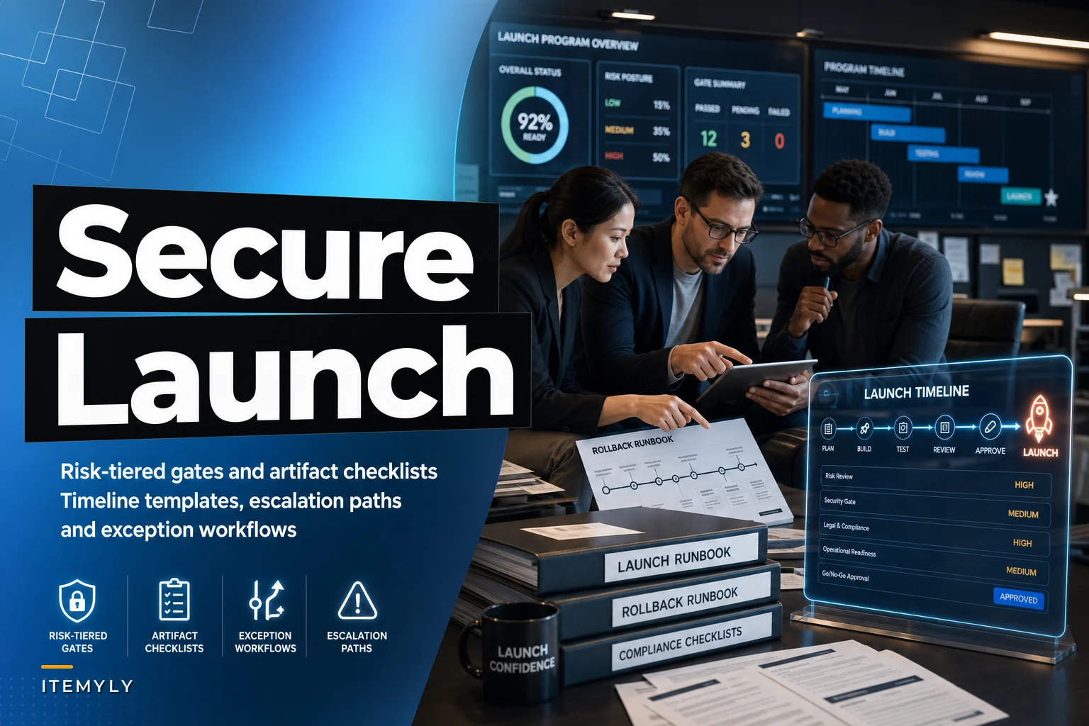 Compliance launch checklist: risk-tiered gates, artifact lists and exception workflows