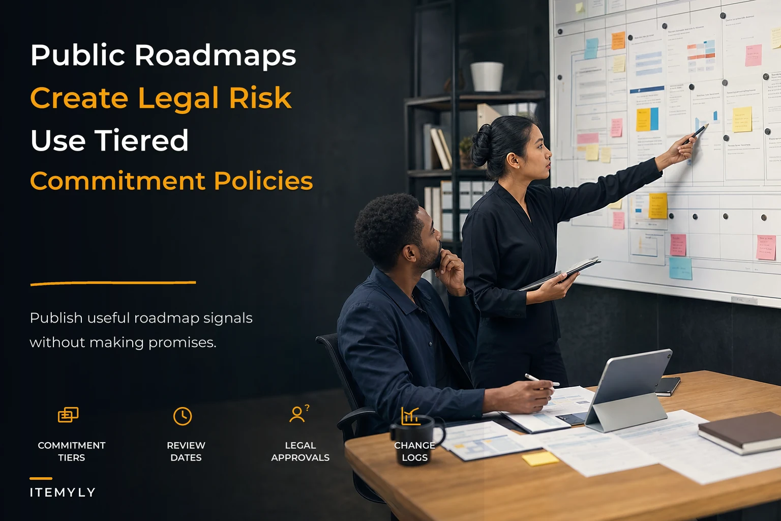 Customer-facing roadmaps expose legal risk—use tiered commitment policies