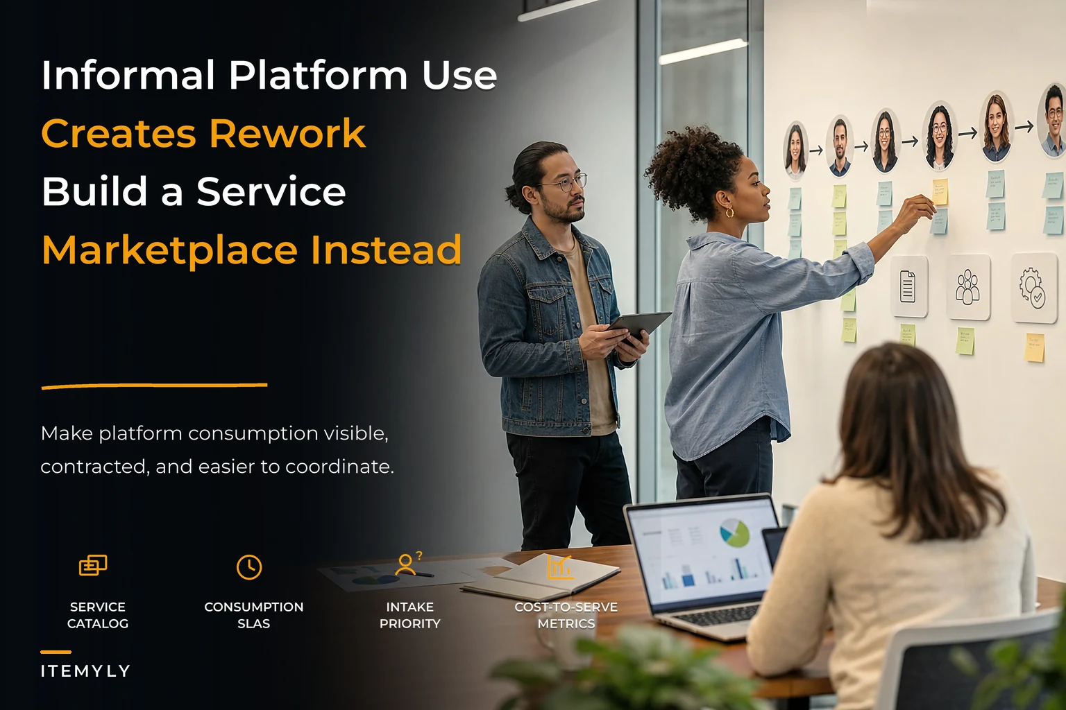 Informal platform consumption causes rework—build an internal service marketplace