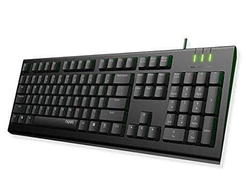 Rapoo NK1900 Wired Keyboard | Spill-Resistant, Full-Size Design