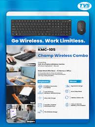 TVS Wireless Combo KMC-105 Black Keyboard & Mouse Combo | 3 Years Warranty