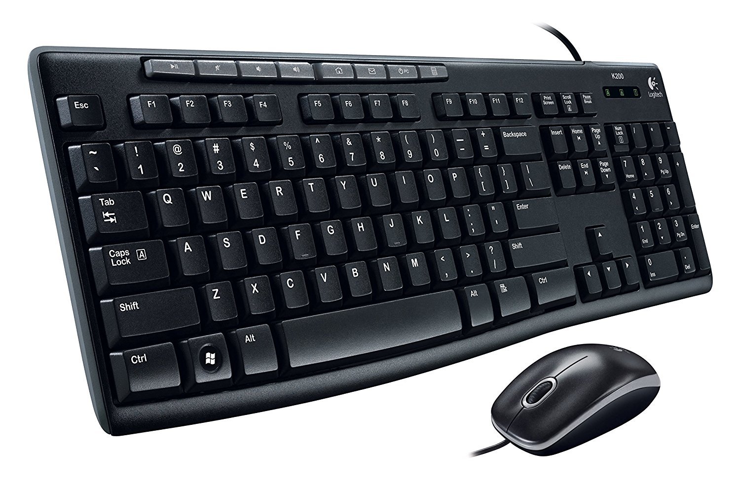 Logitech MK200 Media Keyboard and Mouse Combo for Office & Home