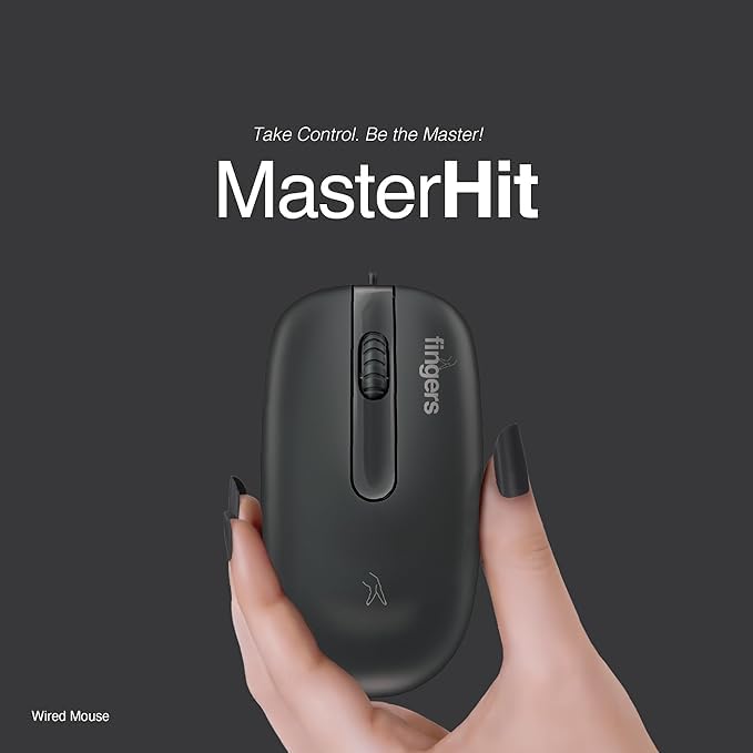 Fingers MasterHit Wired Mouse – USB Optical Mouse for Office & Home Use