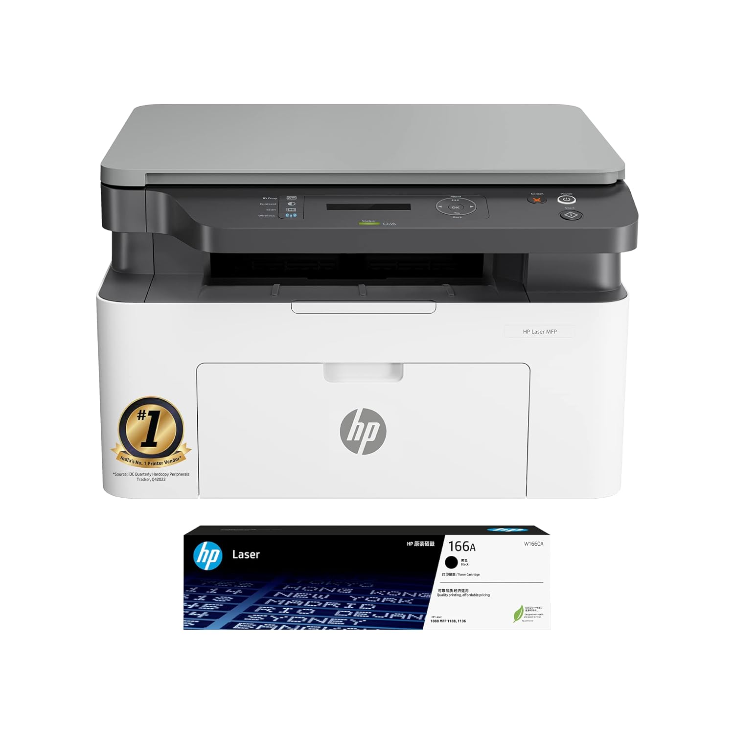 HP Laser MFP 1188w, Multifunction Wireless Printer, Up to 21 ppm, 150-sheet Black and White (715A3A)
