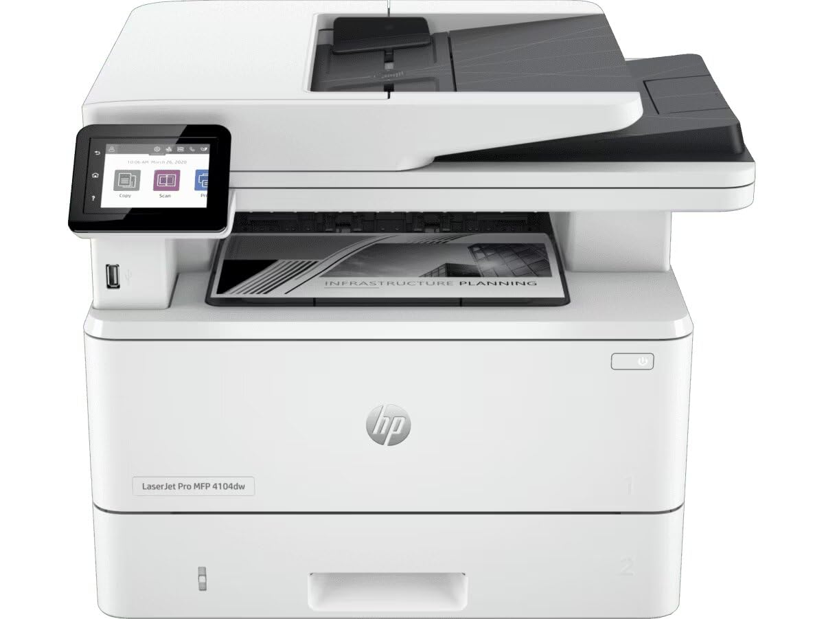HP LaserJet Pro MFP 4104dw WiFi Monochrome Laser Printer | Print, Scan & Copy | 42 PPM