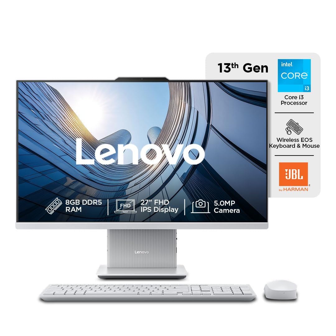 Lenovo IdeaCentre AIO 27IRH9 All-in-One Desktop | Intel Core i3-1315U | 8GB DDR5 | 512GB SSD | 27" FHD IPS | Aster Computers Madurai