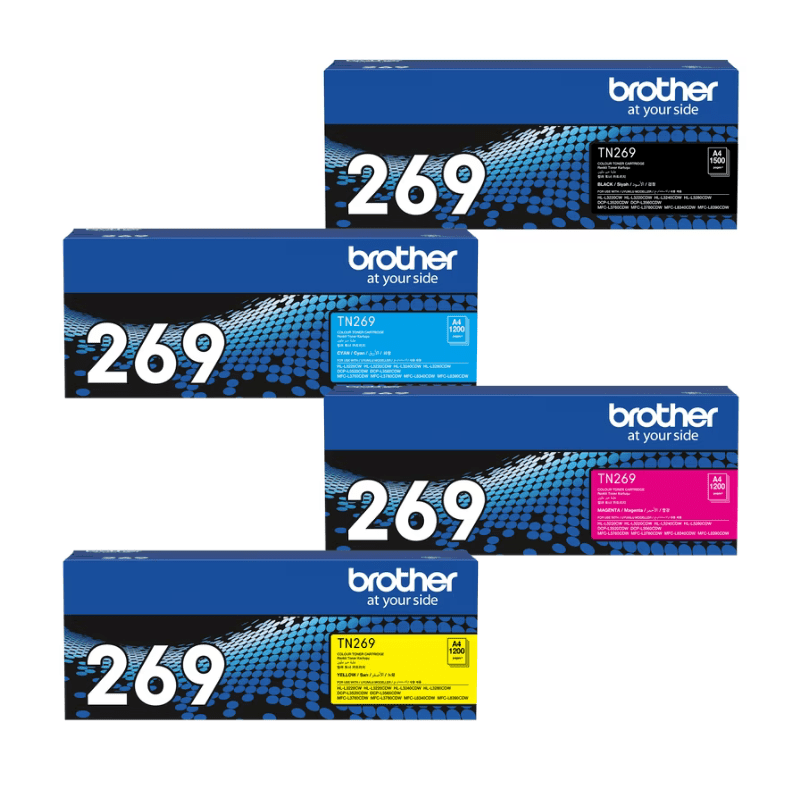 Brother TN-269 Toner Cartridge – All Colour Set (Black, Cyan, Magenta & Yellow)