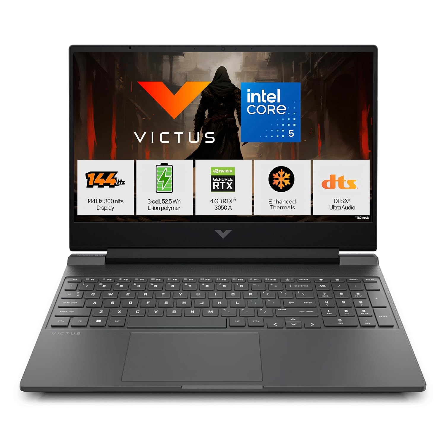 HP Victus fa2500TX Gaming Laptop – Intel Core 5 210H, RTX 3050A 4GB, 24GB DDR5 RAM, 512GB SSD