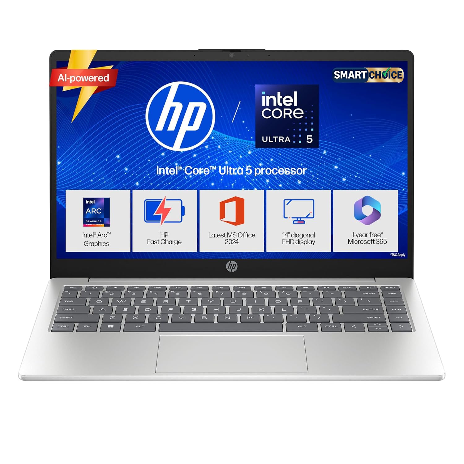 HP 15 Smartchoice FD1458TU AI Laptop – Intel Core Ultra 5 125H, 24GB DDR5 RAM, 1TB SSD
